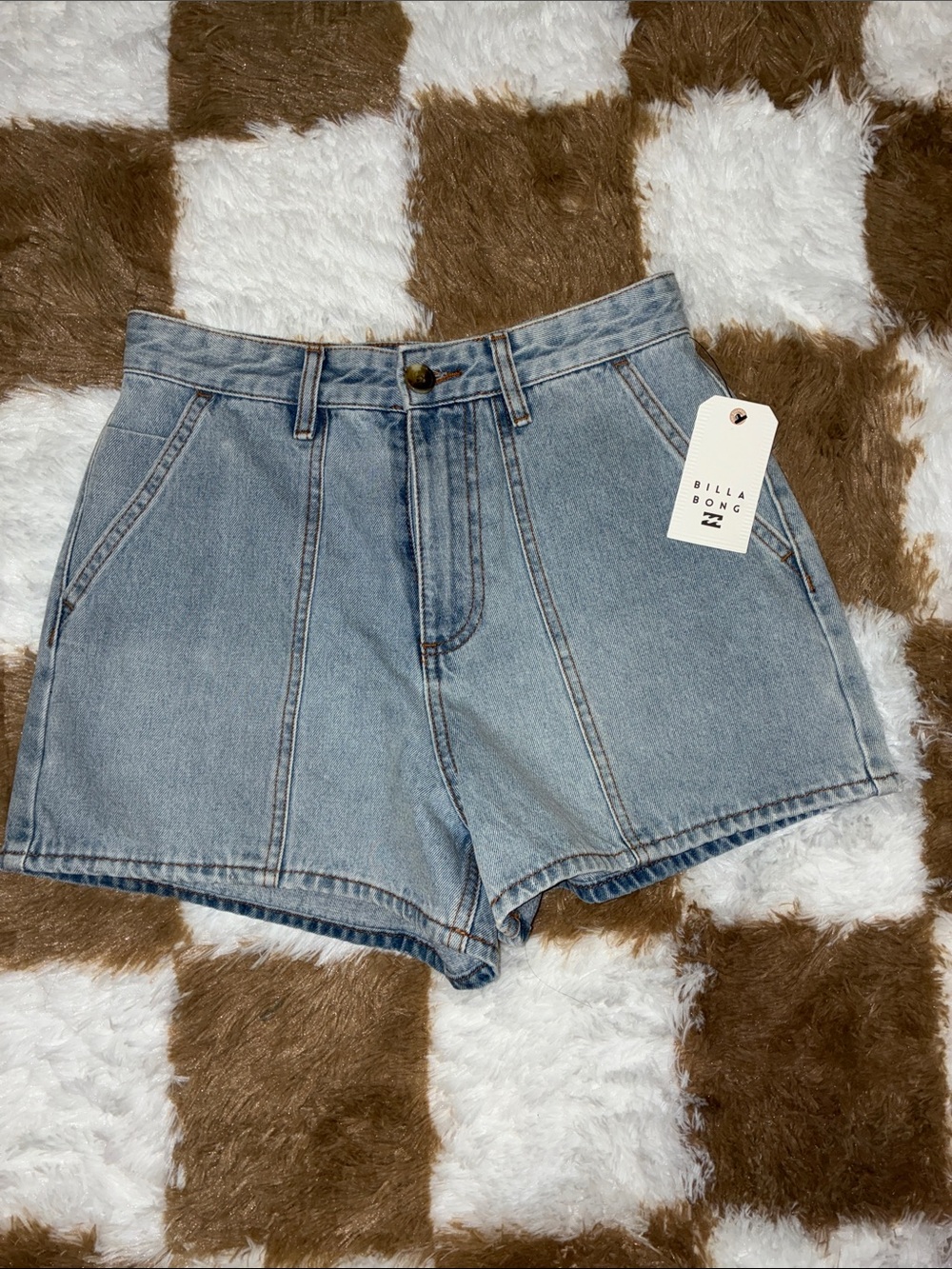 Billabong Light Wash High-Rise Denim Shorts
